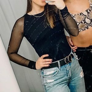 Free People Scrunch Sleeve Seamless Top